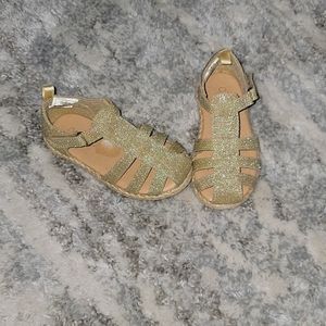 Toddler gold glitter velcro sandals